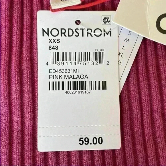 Open Edit Rib Scoop Neck Sweater in Pink Malaga Size XXS NWT - Picture 5 of 8